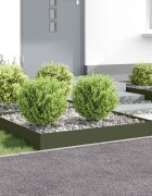 vidaXL Ограда за трева 4 бр. 100 x 100 x 20 cm Стомана Маслиненозелено