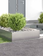 vidaXL Ограда за трева 4 бр. 100 x 100 x 35 cm Стомана Сребристо