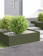 vidaXL Ограда за трева 4 бр. 100 x 60 x 35 cm Стомана Маслиненозелено
