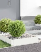 vidaXL Ограда за трева 4 бр. 60 x 60 x 20 см Стомана Бяло