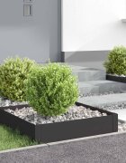 vidaXL Ограда за трева 4 бр. 60 x 60 x 20 см Стомана Черно