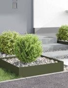 vidaXL Ограда за трева 4 бр. 60 x 60 x 20 см Стомана Маслиненозелено