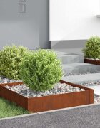 vidaXL Ограда за трева 4 бр. 60 x 60 x 20 см Стомана Ръждясало