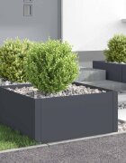 vidaXL Ограда за трева 4 бр. 60 x 60 x 35 cm Стомана Антрацит