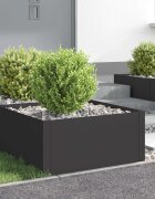vidaXL Ограда за трева 4 бр. 60 x 60 x 35 cm Стомана Черно