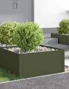 vidaXL Ограда за трева 4 бр. 60 x 60 x 35 cm Стомана Маслиненозелено