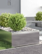 vidaXL Ограда за трева 4 бр. 60 x 60 x 35 cm Стомана Сребристо