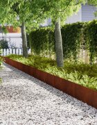 vidaXL Ограда за трева 50 бр. 100 x 005 x 30 см Патинираща стомана