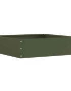 vidaXL Ограда за трева 50 x 50 x 13 см Стомана Маслиненозелено