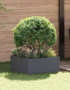 vidaXL Ограда за трева 60 x 60 x 35 cm Стомана Антрацит