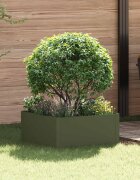 vidaXL Ограда за трева 60 x 60 x 35 cm Стомана Маслиненозелено