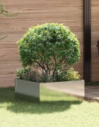 vidaXL Ограда за трева 60 x 60 x 35 cm Стомана Сребристо