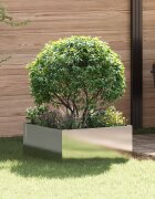 vidaXL Ограда за трева 60 x 60 x 35 cm Стомана Сребристо