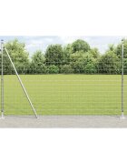vidaXL Оградата на открито Euro с бетонна основа 10 x 16 m Сребристо