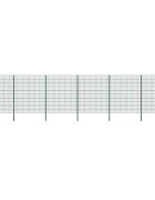 vidaXL Ограден панел с железни стълбове 1040x200 см зелен