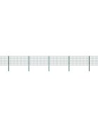 vidaXL Ограден панел с железни стълбове 1040x80 см зелен