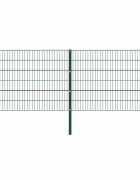 vidaXL Ограден панел с железни стълбове 349x120 см зелен