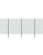 vidaXL Ограден панел с железни стълбове 6945x200 см зелен
