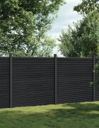 vidaXL Ограден панел сив 353x186 см WPC