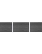 vidaXL Ограден панел WPC 526x105 см черен