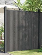 vidaXL Ограден панел WPC сив 173x186 см