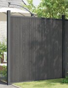 vidaXL Ограден панел WPC сив 180x186 см