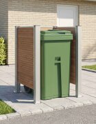 vidaXL Оградка за кошче Кафяво 85 x 85 x 115 см Алуминий и WPC