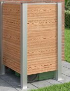 vidaXL Оградка за кошче Кафяво 85 x 85 x 115 см Алуминий и WPC