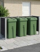 vidaXL Оградка за кошче Сиво 237 x 85 x 115 см Алуминий и WPC