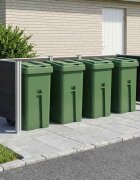 vidaXL Оградка за кошче Сиво 315 x 85 x 115 см Алуминий и WPC