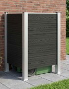 vidaXL Оградка за кошче Сиво 85 x 85 x 115 см Алуминий и WPC