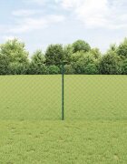 vidaXL Оградна мрежа с пост 10 x 1 m ПВЦ-обработена стомана Зелено