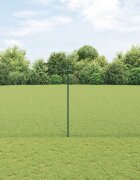 vidaXL Оградна мрежа с пост 10 x 15 m ПВЦ-обработена стомана Зелено