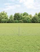 vidaXL Оградна мрежа с пост 25 x 04 m Поцинкована стомана Сребристо