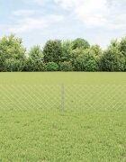 vidaXL Оградна мрежа с пост 25 x 04 m Поцинкована стомана Сребристо
