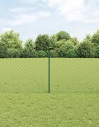vidaXL Оградна мрежа с пост 25 x 1 m Поцинкована стомана Зелено Мрежа