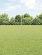 vidaXL Оградна мрежа с пост 25 x 12 м Поцинкована стомана Сребристо