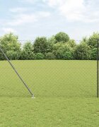 vidaXL Оградна мрежа с шипове 10 x 15 m ПВЦ-обработена стомана Сиво