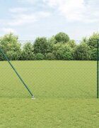 vidaXL Оградна мрежа с шипове 10 x 16 m ПВЦ-обработена стомана Зелено