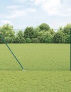 vidaXL Оградна мрежа с шипове 15 x 25 m ПВЦ-обработена стомана Зелено
