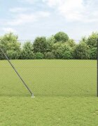 vidaXL Оградна мрежа с шипове 25 x 15 m ПВЦ-обработена стомана Сиво