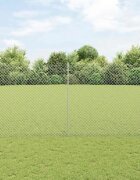 vidaXL Оградна мрежа със стълб 10 x 15 m Поцинкована стомана