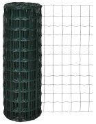 vidaXL Оградна мрежа стомана 10 x 15 м зелена