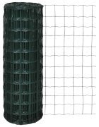 vidaXL Оградна мрежа стомана 25 x 12 м зелена