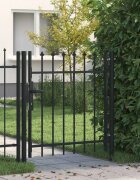 vidaXL Оградна порта BOXTEL с единична врата с шипове отгоре стомана 1x1 м черна