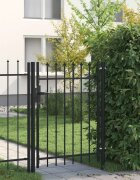 vidaXL Оградна порта BOXTEL с единична врата с шипове отгоре стомана 1x12 м черна