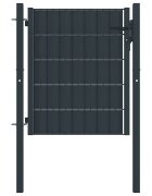 vidaXL Оградна порта PVC и стомана 100x100 см антрацит