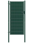 vidaXL Оградна порта PVC и стомана 100x124 см зелена