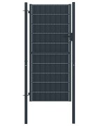 vidaXL Оградна порта PVC и стомана 100x164 см антрацит