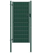 vidaXL Оградна порта PVC и стомана 100x204 см зелена